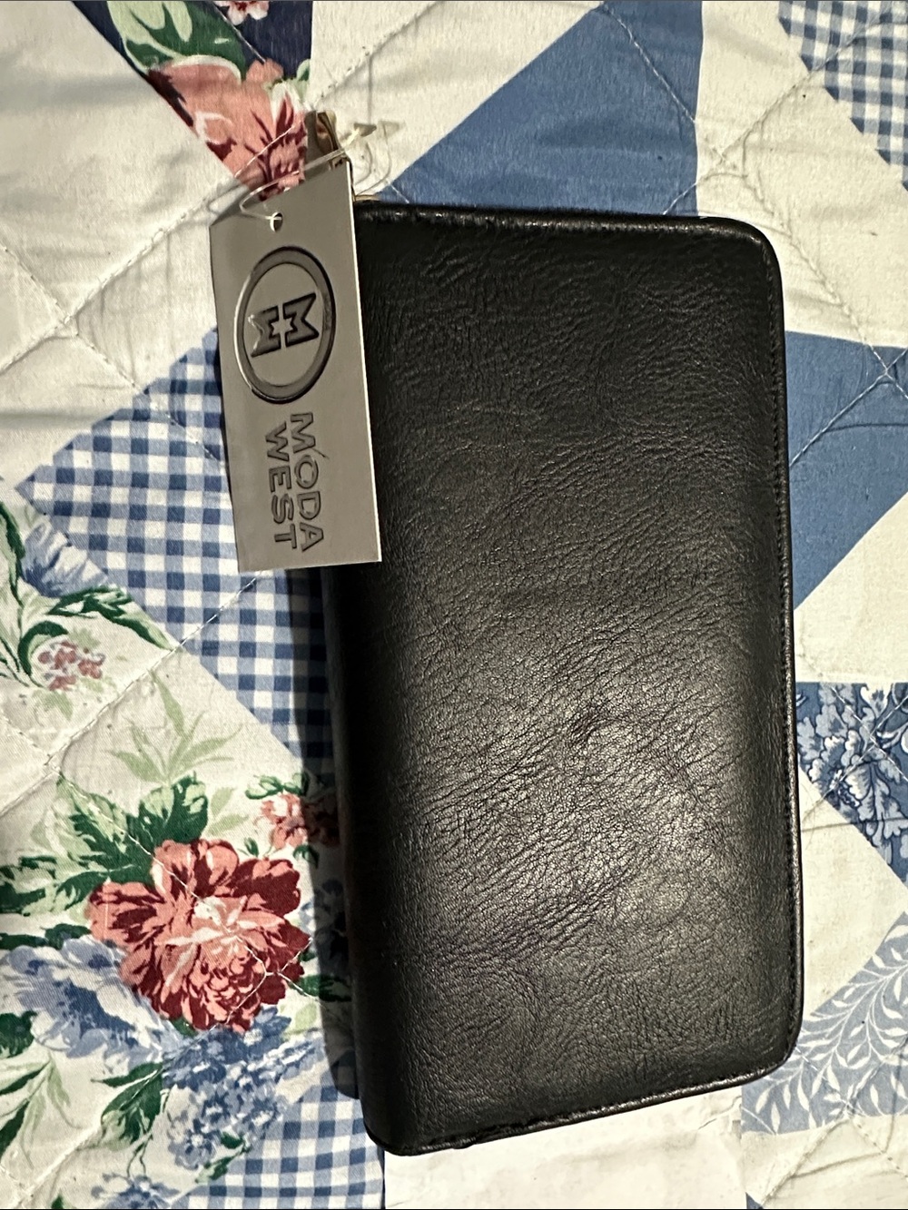Black Leather Zip Wallet